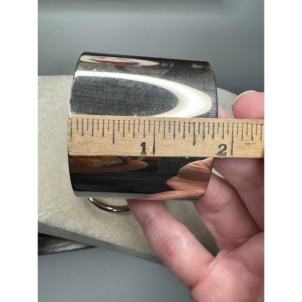 VTG Lot 3 Silver Tone Metal Cuff Bracelets Clamper Boho Western Statement Bangle - Picture 9 of 11